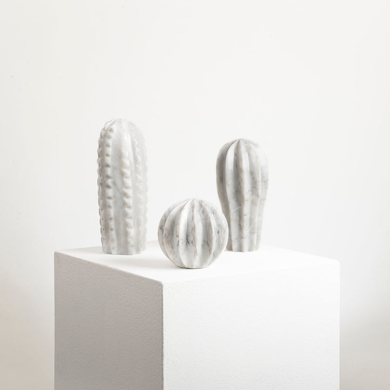 Tres Cactus Decorativos de Mármol